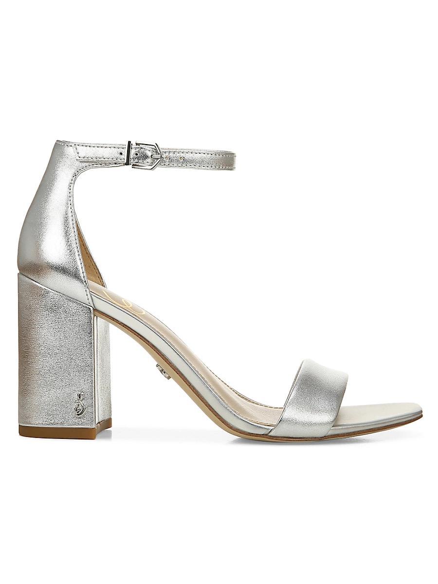 Sam Edelman Daniella Leather Ankle Strap Square Toe Dress Sandals Product Image