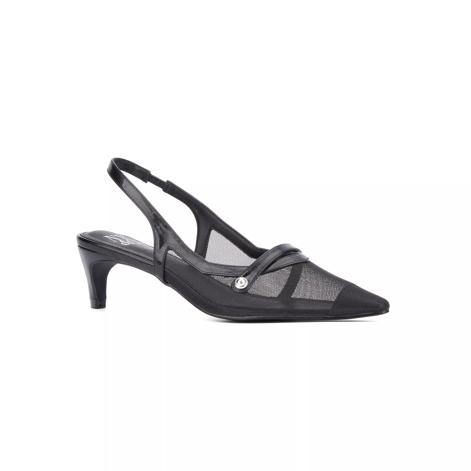 New York & Company Kristie Women's Slingback Heels, Size: 6.5, Silver Product Image
