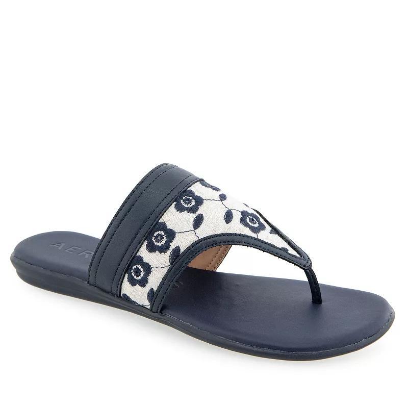 Aerosoles Illia Women's Flat Thong Sandals, Size: 10 Medium, Natural Blue Product Image