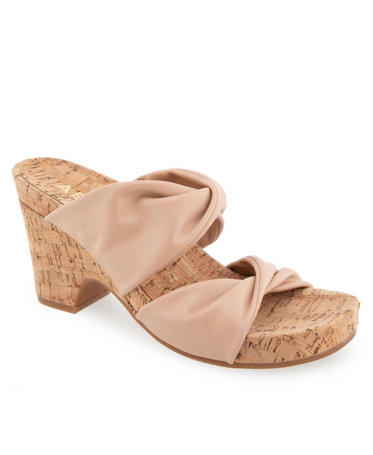 Aerosoles Mercer Women's Wedge Sandals, Size: 5 Medium, Soft Gold Pu Product Image