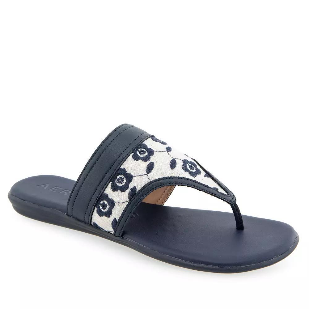Aerosoles Illia Women's Flat Thong Sandals, Size: 10 Medium, Natural Blue Product Image