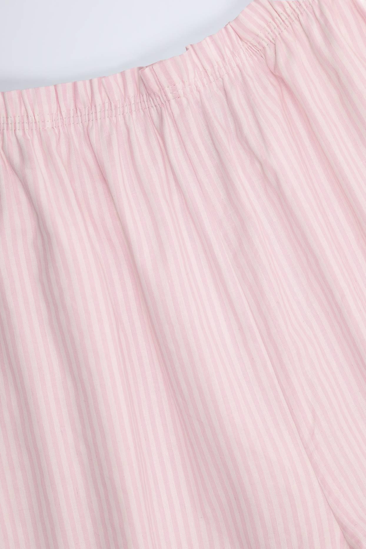Wide-Leg Cotton-Poplin Trousers in Pink & White Stripe Product Image