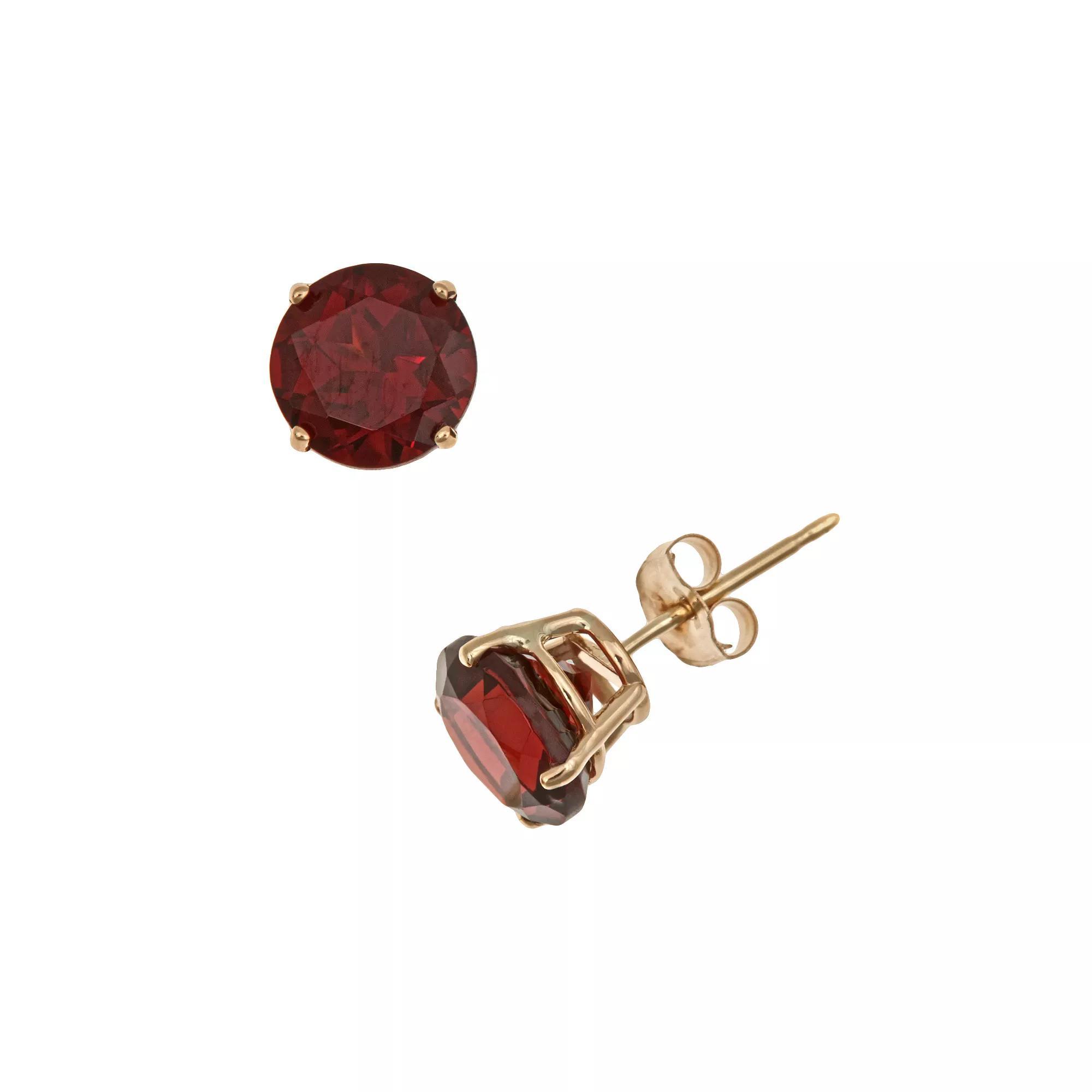 14k Gold Citrine Stud Earrings, Women's, Orange Product Image