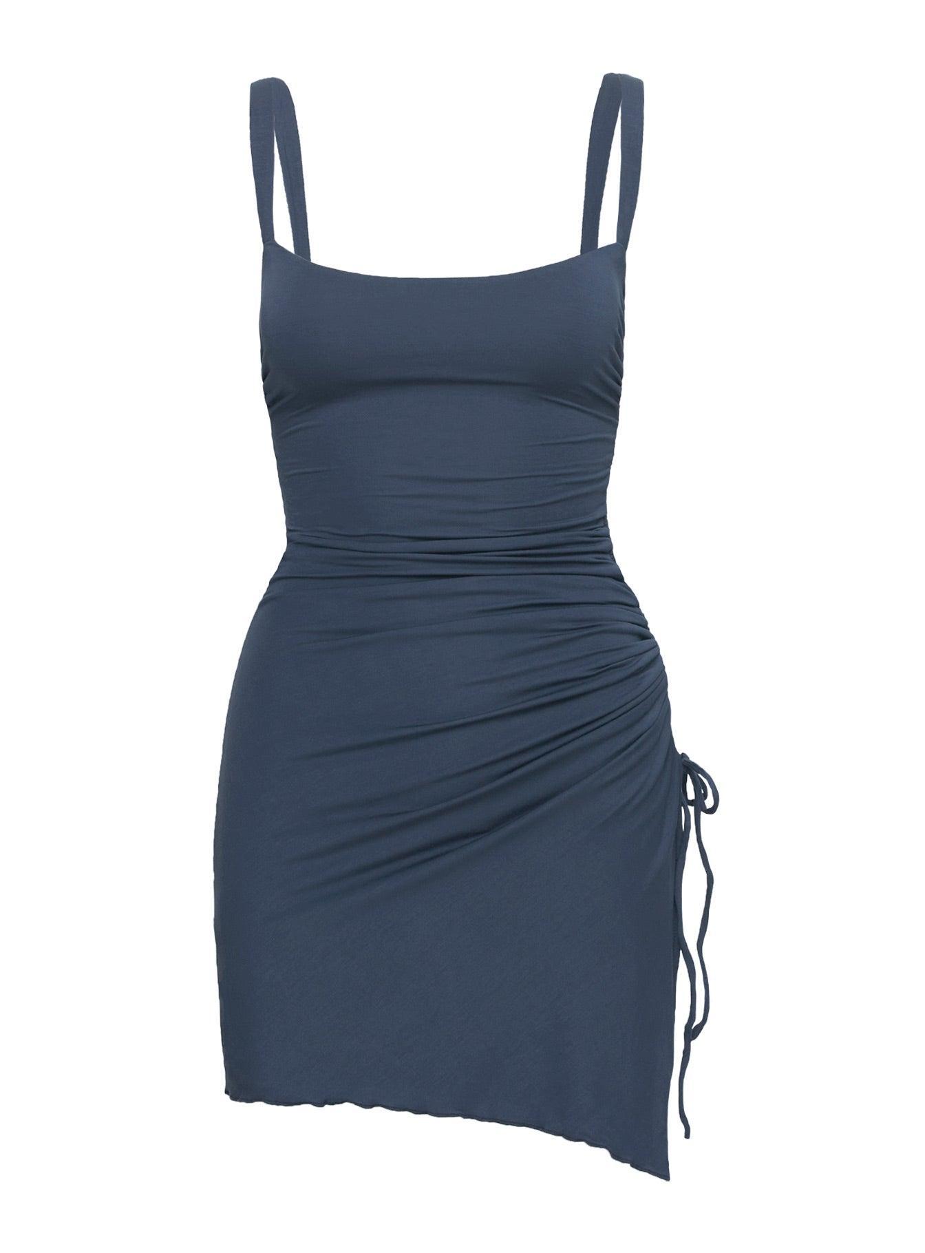 Melda Square Neck Mini Dress Navy Product Image