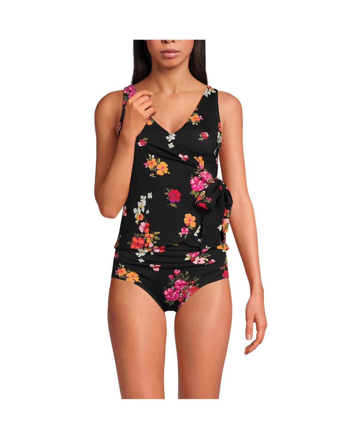 Women's Lands' End D-Cup Side Tie Tankini Swim Top, Size: 10D, Black Product Image