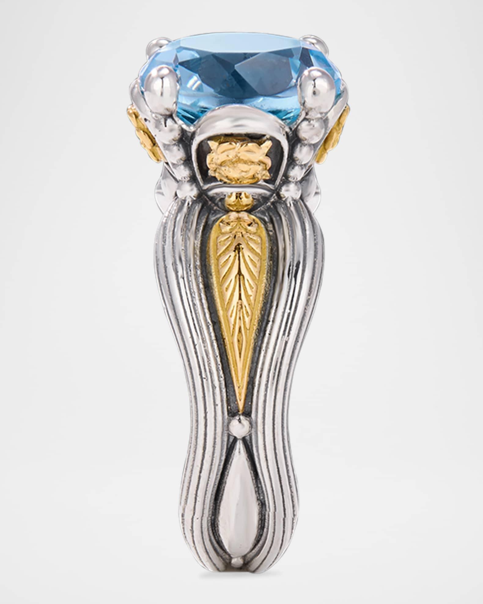 Kyma Silver and Gold Sky Blue Topaz Ring Product Image