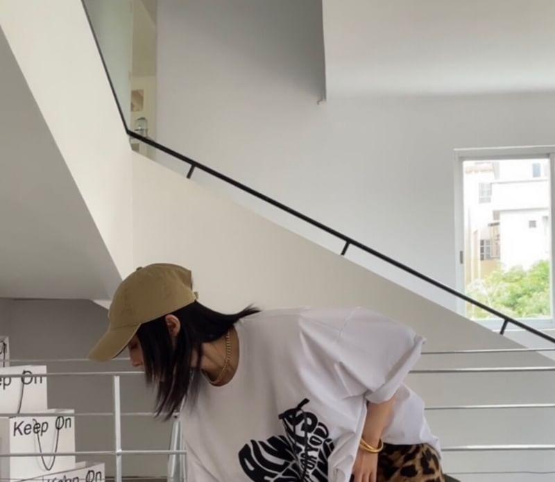 Low Waist Leopard Print Maxi A-Line Skirt Product Image