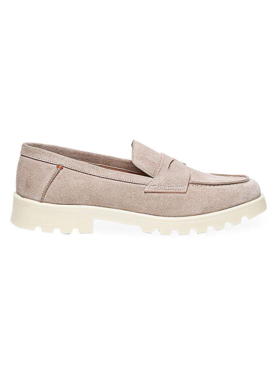 Womens Suede Platform Penny Loafers Product Image
