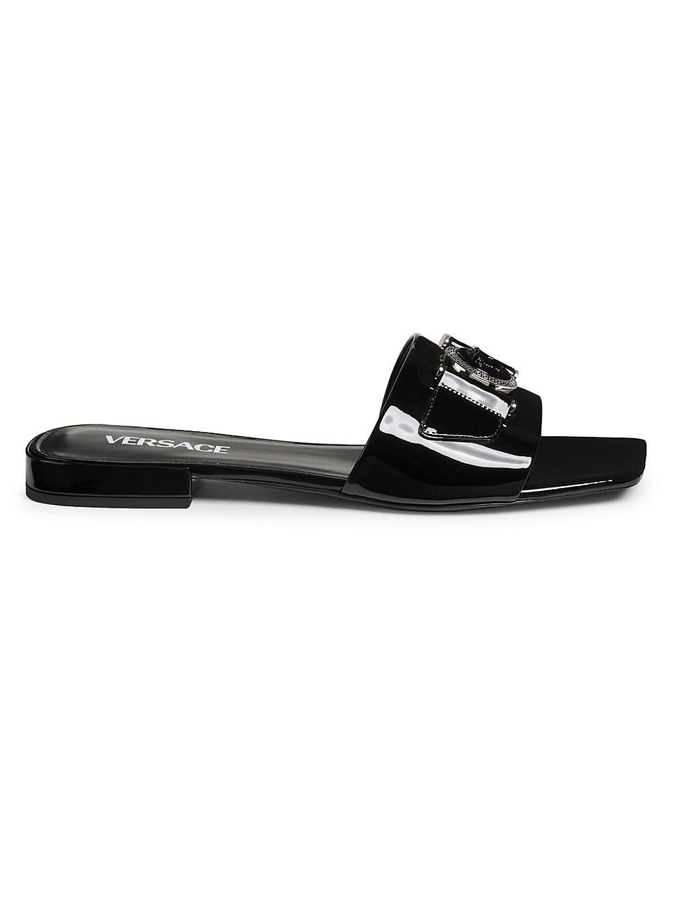 Versace Womens Medusa Medallion Flat Slide Sandals Product Image