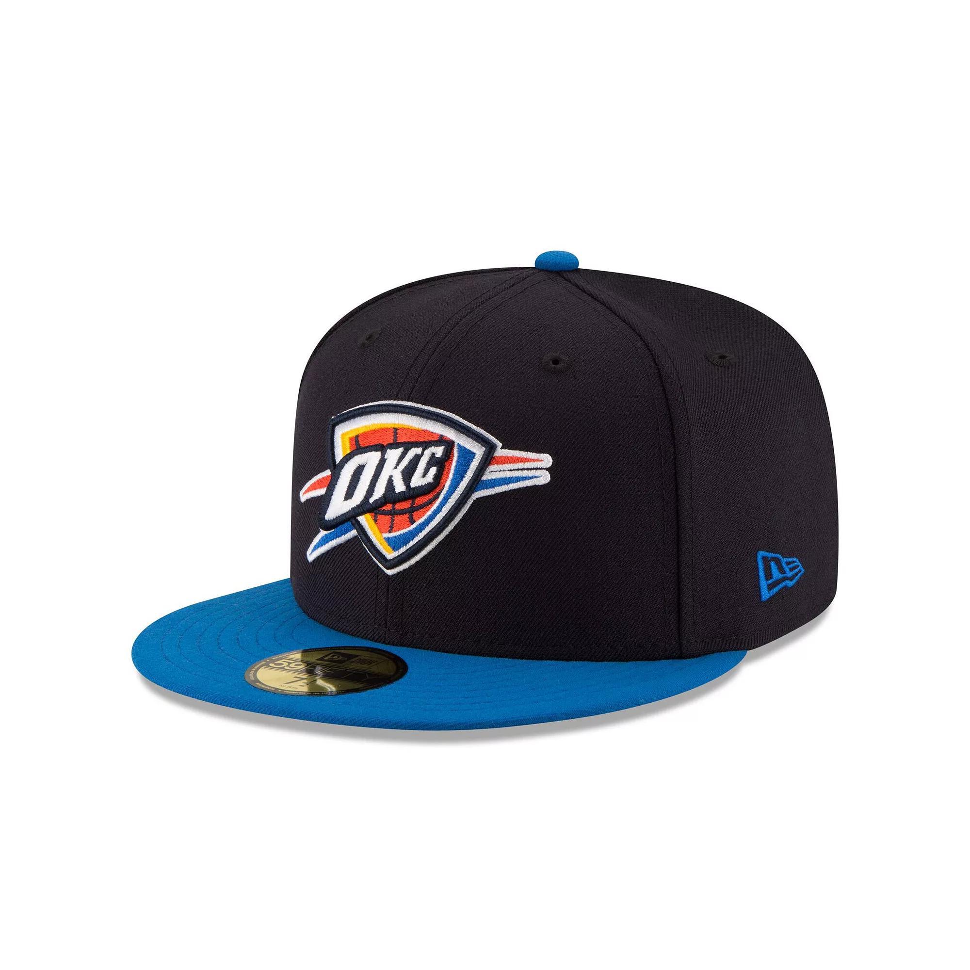Men's New Era Black/Royal Oklahoma City Thunder Official Team Color 2Tone 59FIFTY Fitted Hat, Size: 7 5/8, Blue Product Image