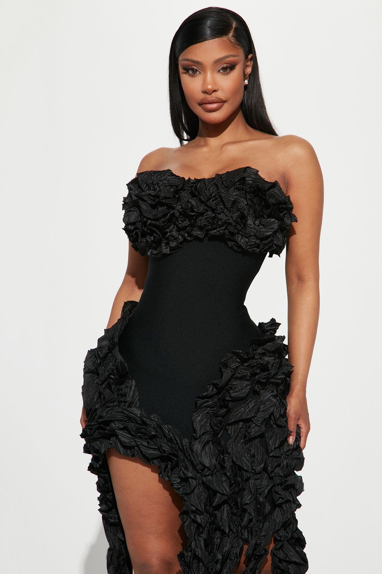 Leila Bandage Mini Dress - Black Product Image