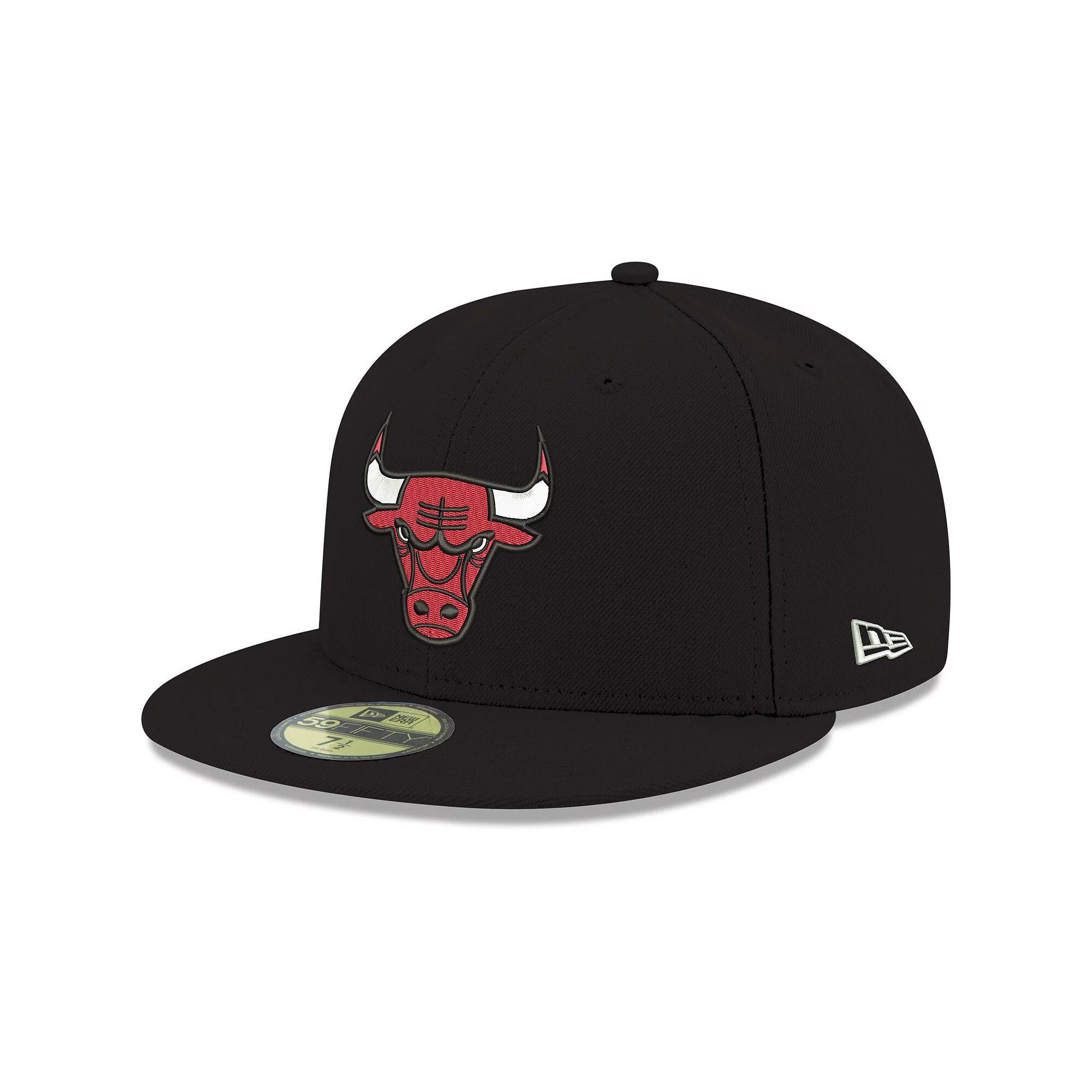 Men's New Era Black Chicago Bulls Official Team Color 59FIFTY Fitted Hat, Size: 7 3/4 Product Image