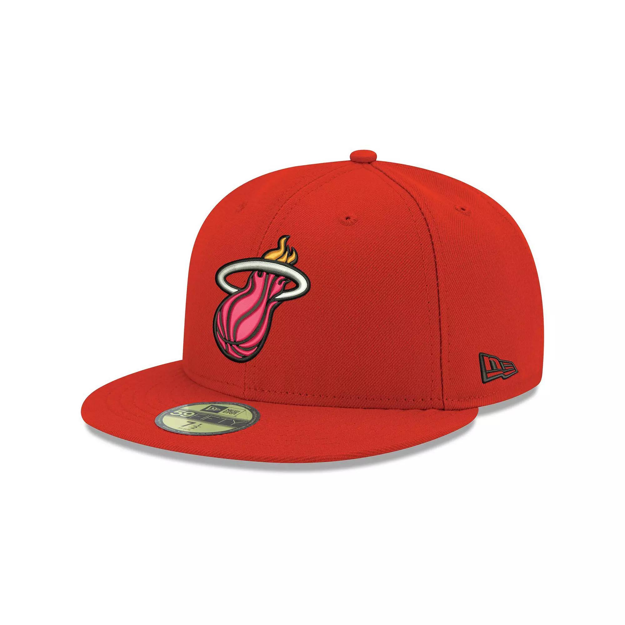 Mens New Era Miami Heat Official Team Color 59FIFTY Fitted Hat Product Image