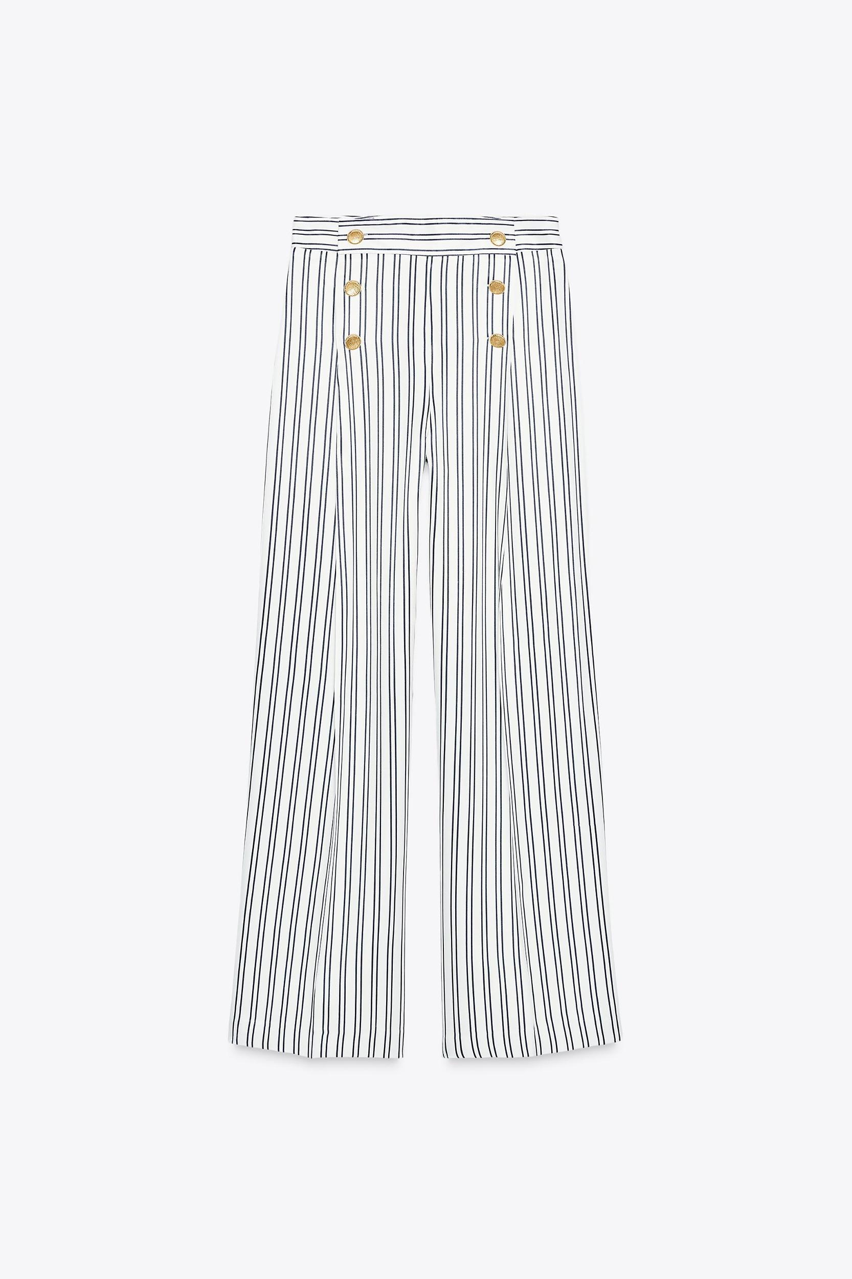 STRIPED PANTS WITH BUTTONS Product Image