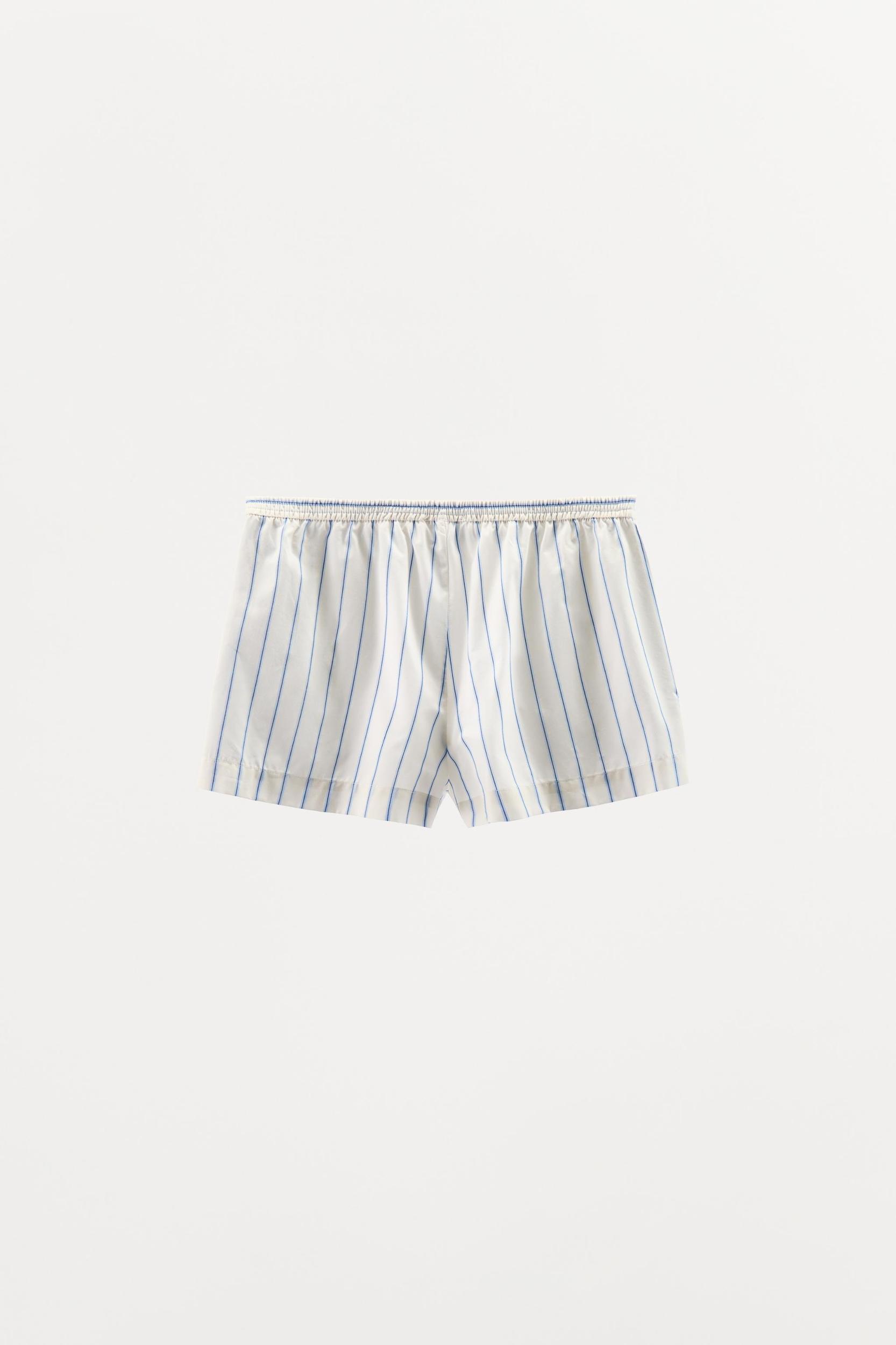 STRIPED CROPPED PAJAMA SHIRT Product Image