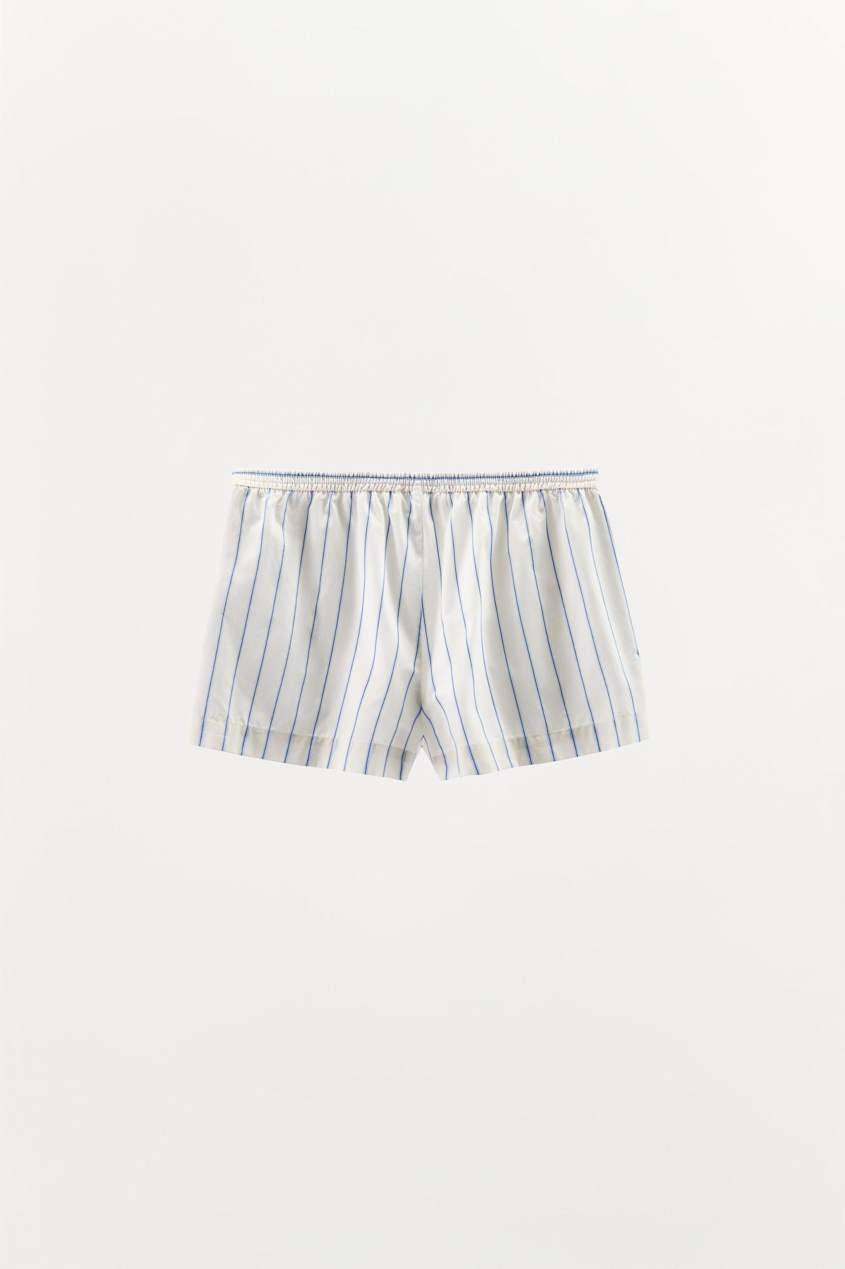 STRIPED CROPPED PAJAMA SHIRT Product Image