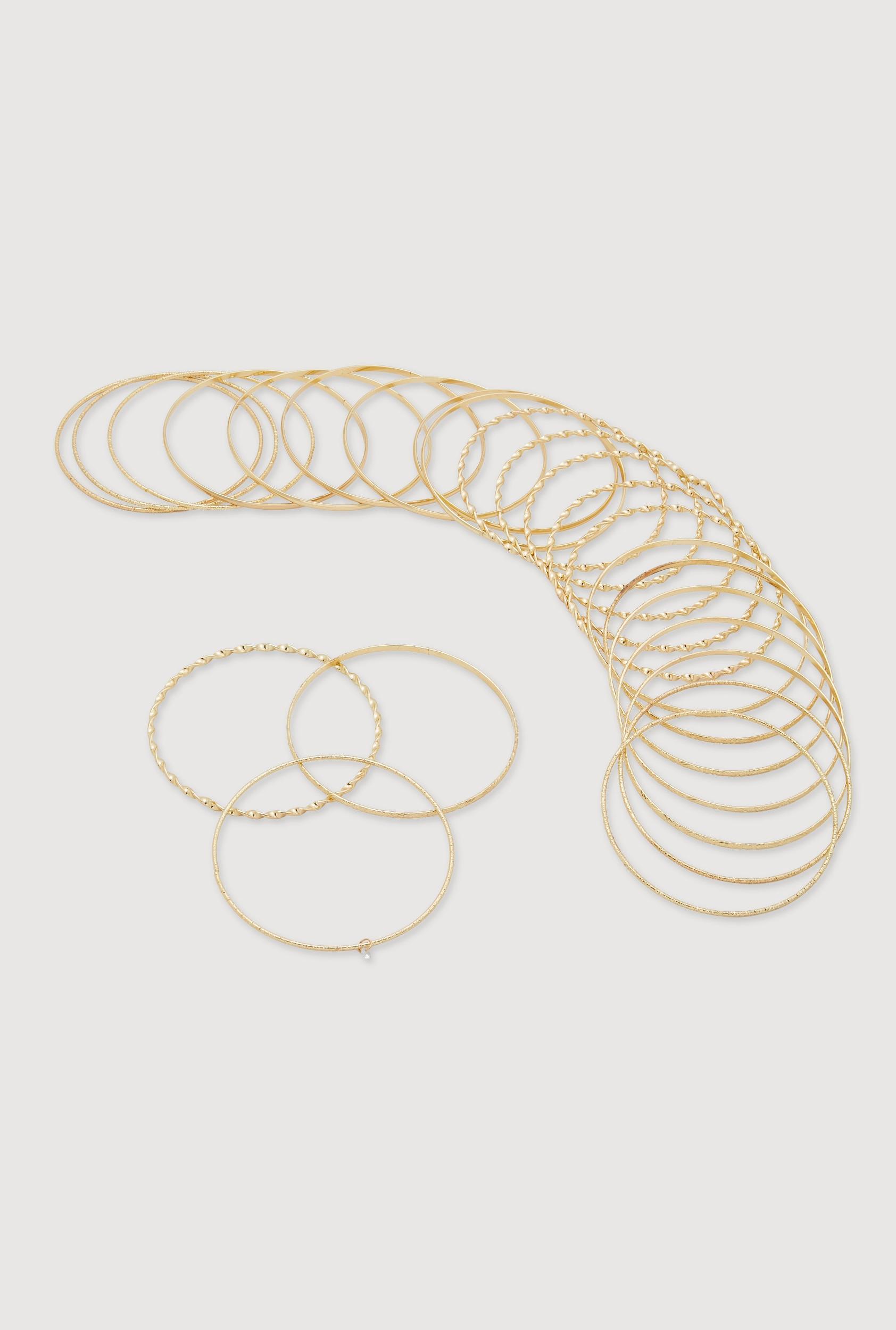 Plus Size Cubic Zirconia Assorted Metallic Bangles Set Male Product Image
