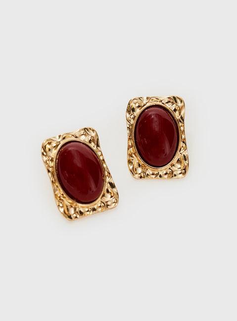 Jaquetta Earrings Red / Gold Product Image