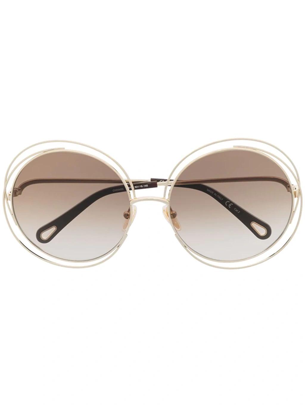 CHLOÉ Round-frame Sunglasses In Gold Product Image
