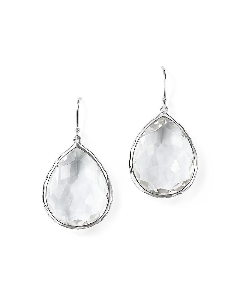 Ippolita Sterling Silver Rock Candy Large Teardrop Earrings in Clear Quartz Product Image
