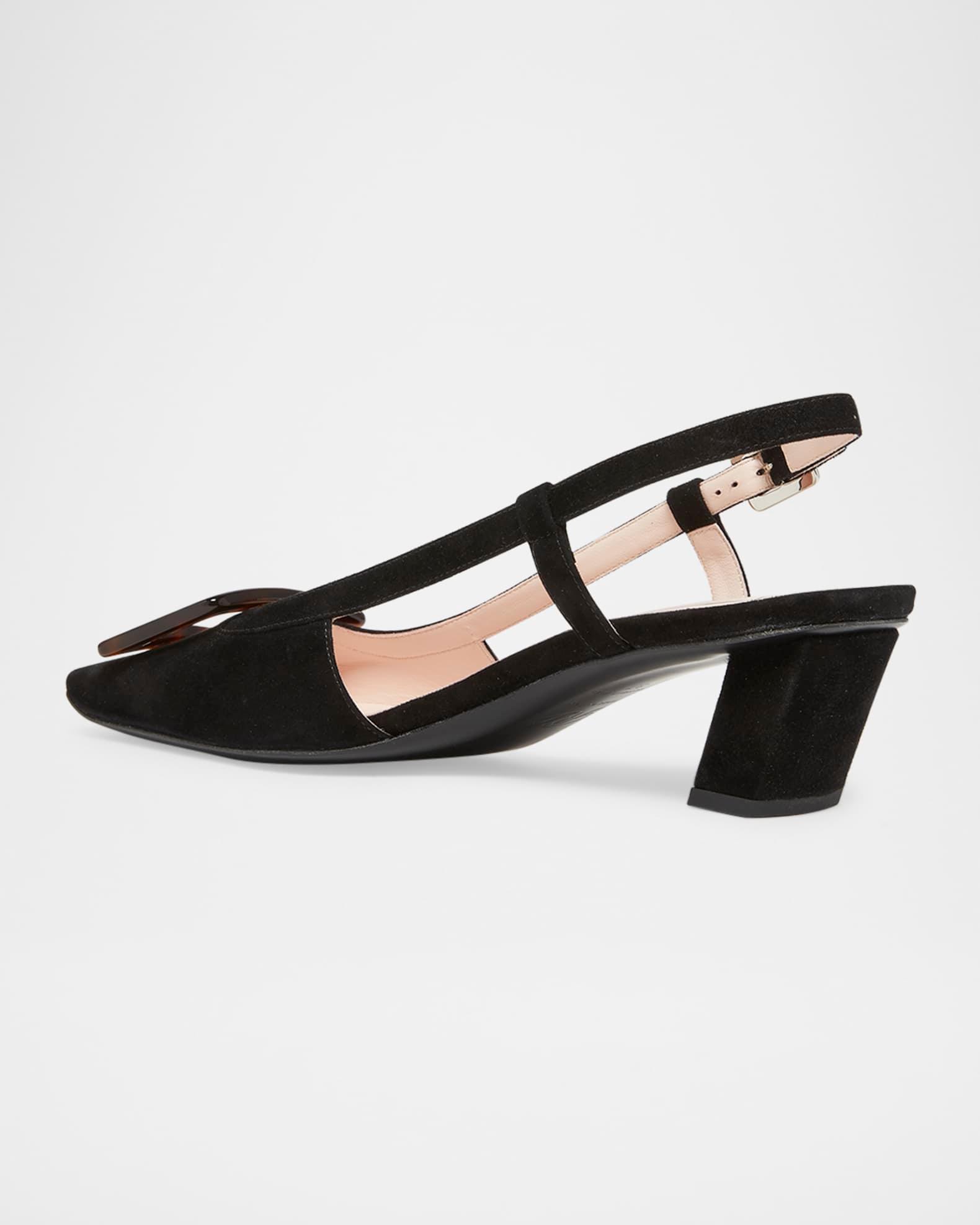 Belle Vivier Turtle Suede Slingback Pumps Product Image