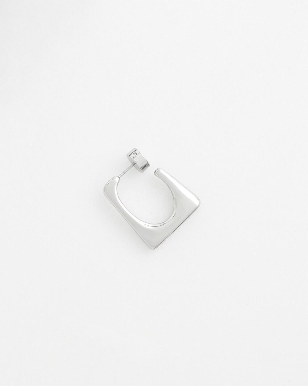 No Droop™ Silver Tone Square Hoops Product Image