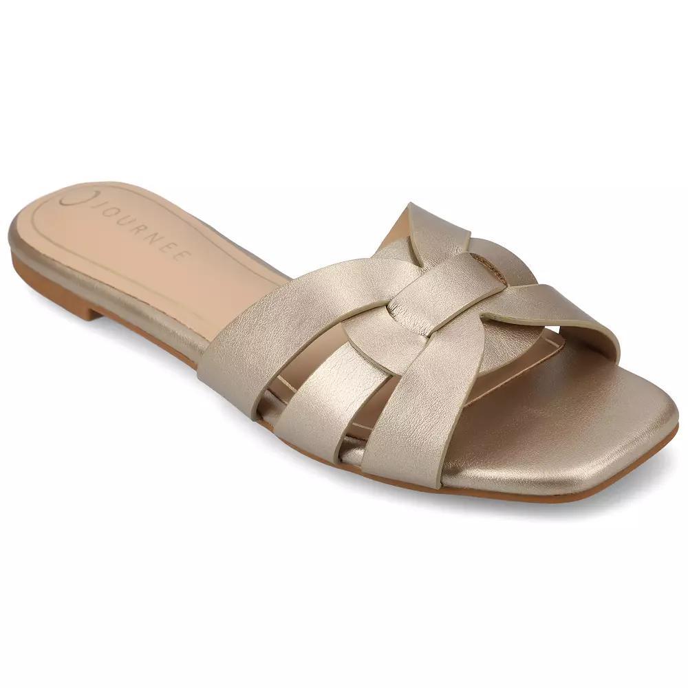 Journee Arrina Womens Square Toe Sandals Beige Product Image