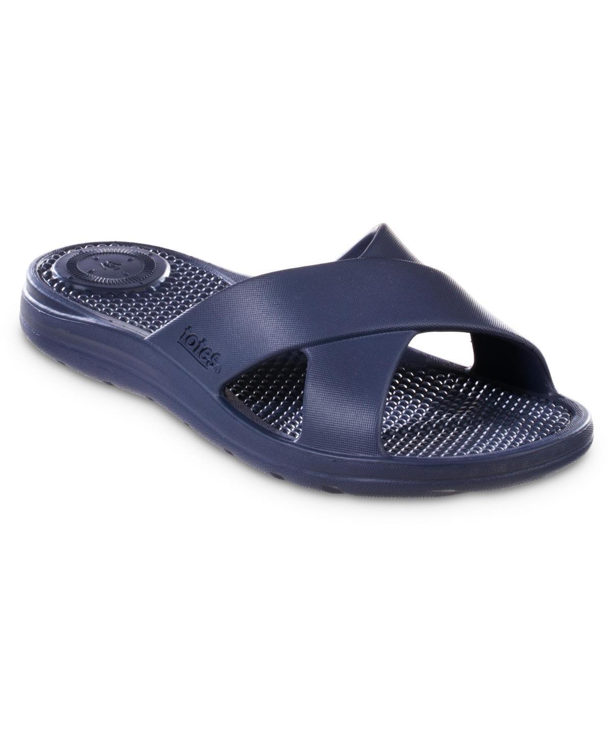 totes Womens Everywear Cross Slide Sandals Purple Product Image