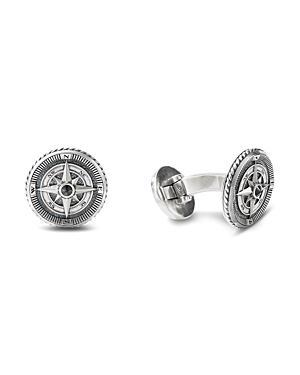 David Yurman Sterling Silver Maritime Compass Cufflinks with Black Diamonds Product Image