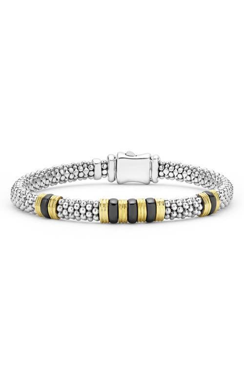 LAGOS Men's Black Caviar Triple Station Caviar Bracelet at Nordstrom, Size 7 Product Image