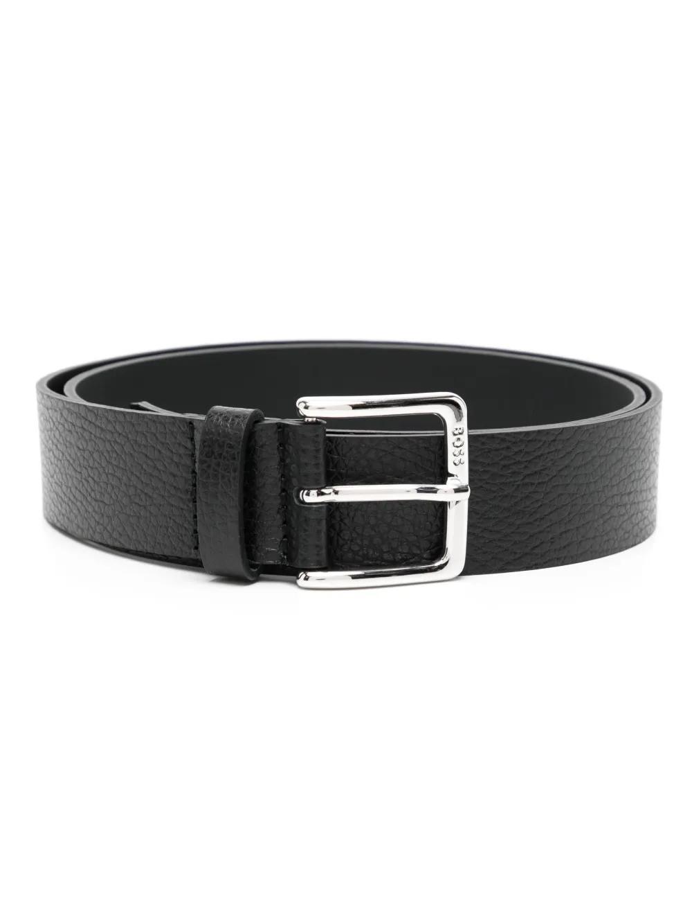 HUGO BOSS Logo Leather Belt In Black Product Image