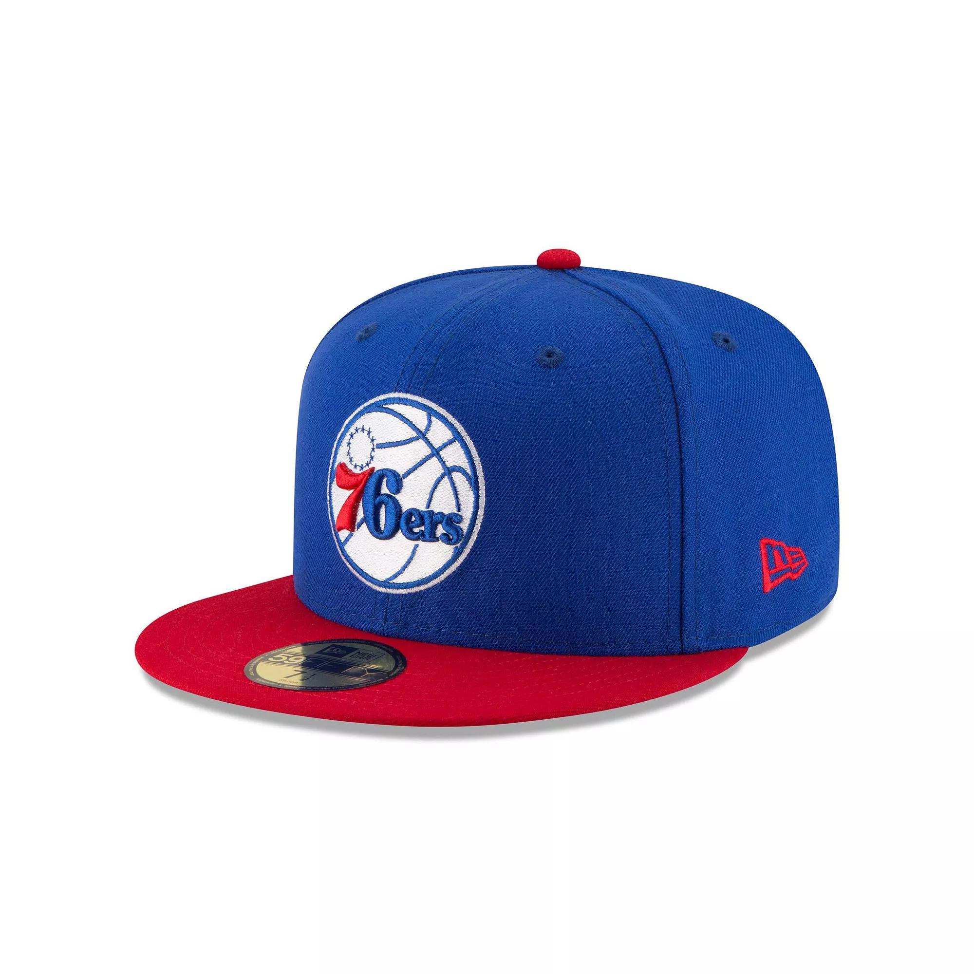 Men's New Era Royal/Red Philadelphia 76ers Official Team Color 2Tone 59FIFTY Fitted Hat, Size: 7 1/2, 76r Blue Product Image