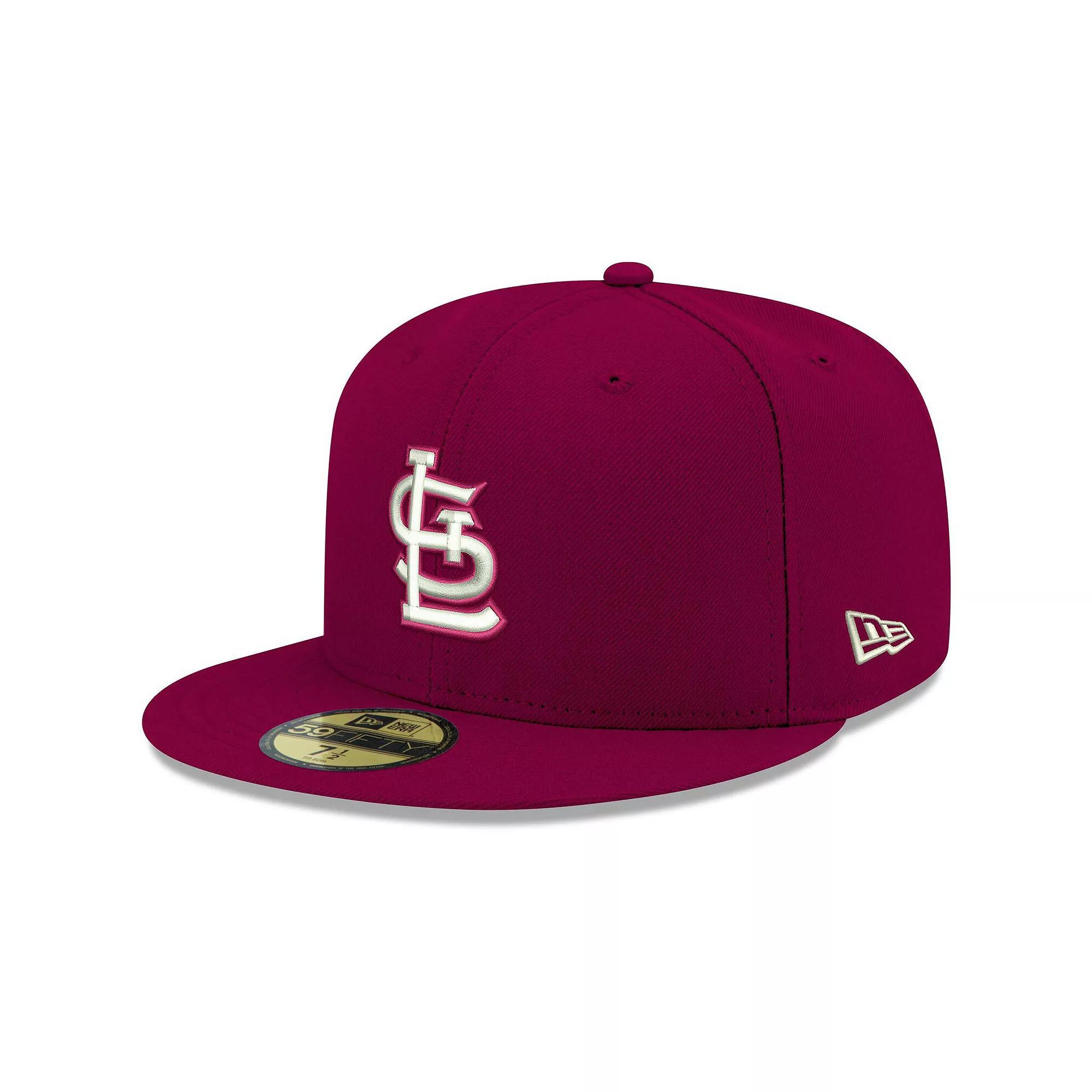 Men's New Era Cardinal St. Louis Cardinals Logo White 59FIFTY Fitted Hat, Size: 7 7/8, Red Product Image