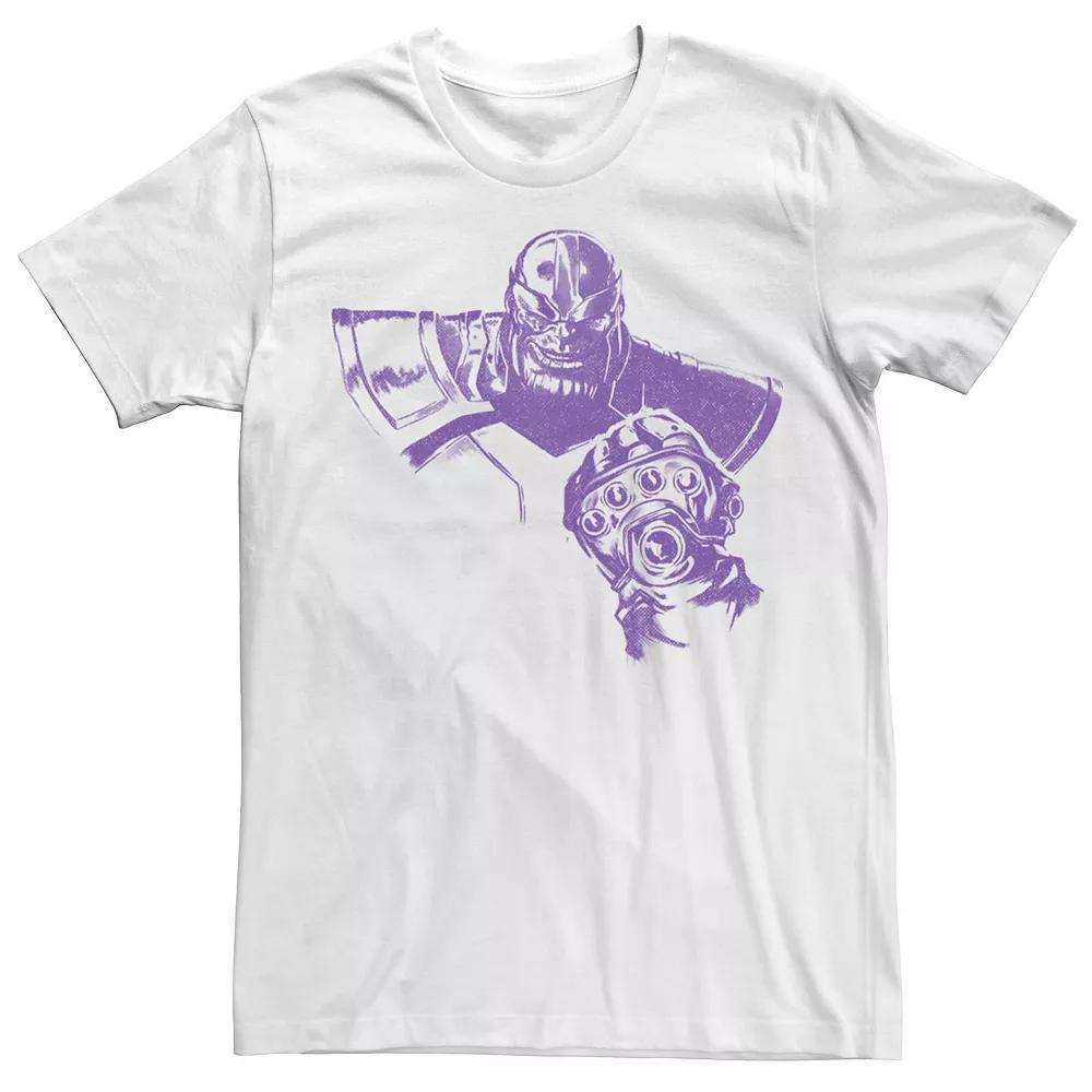Men's Marvel Avengers Thanos Bright Purple Portrait Tee, Size: Large, White Product Image