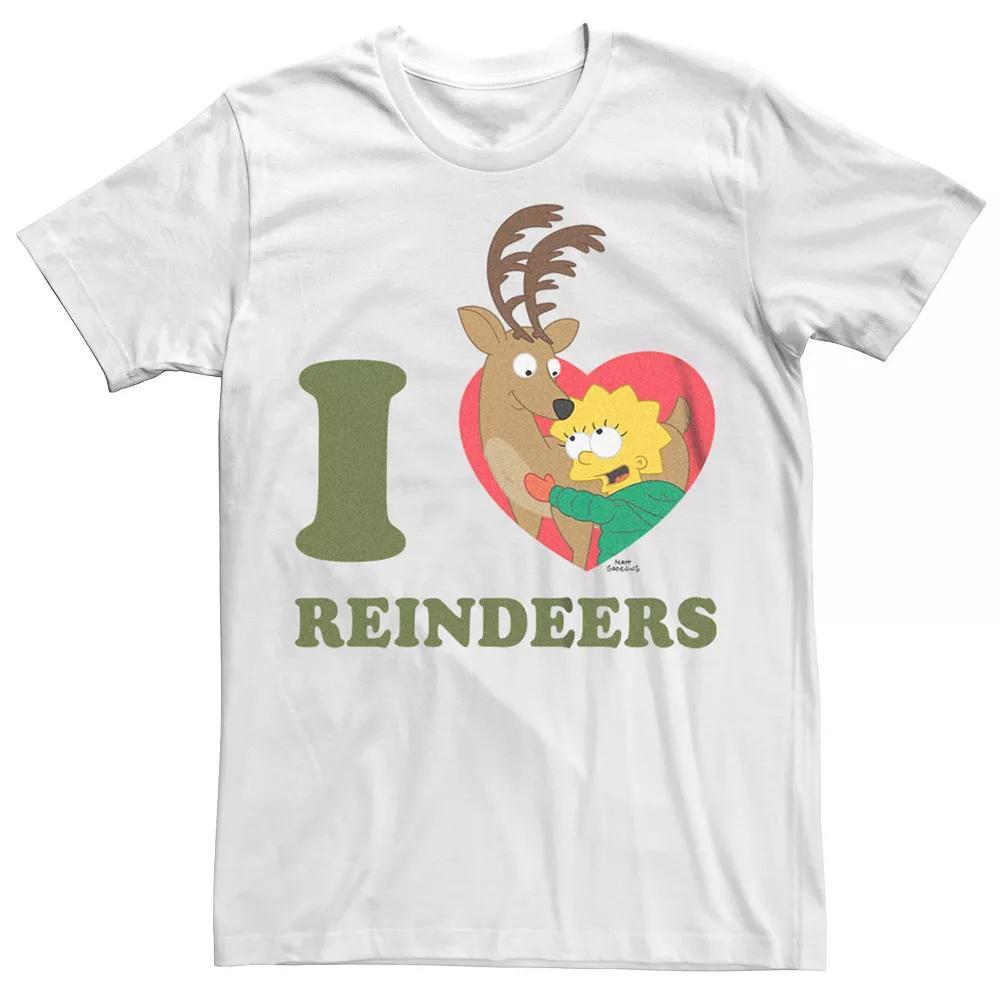 Men's The Simpsons Lisa I Heart Reindeers Graphic Tee, Size: Medium, White Product Image