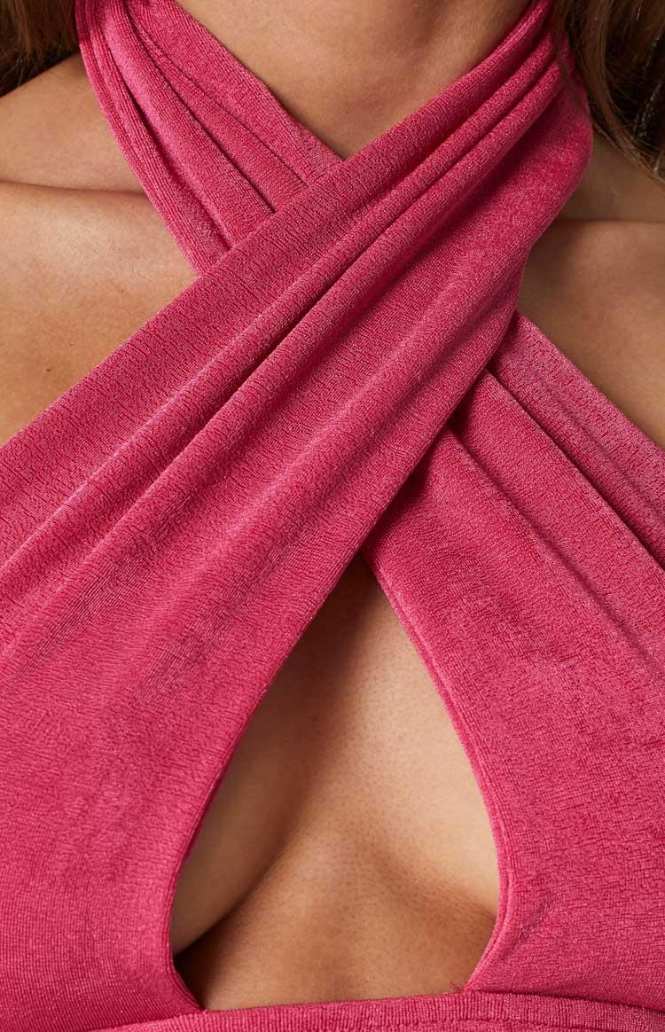 Tia Pink Cross Neck Top Product Image