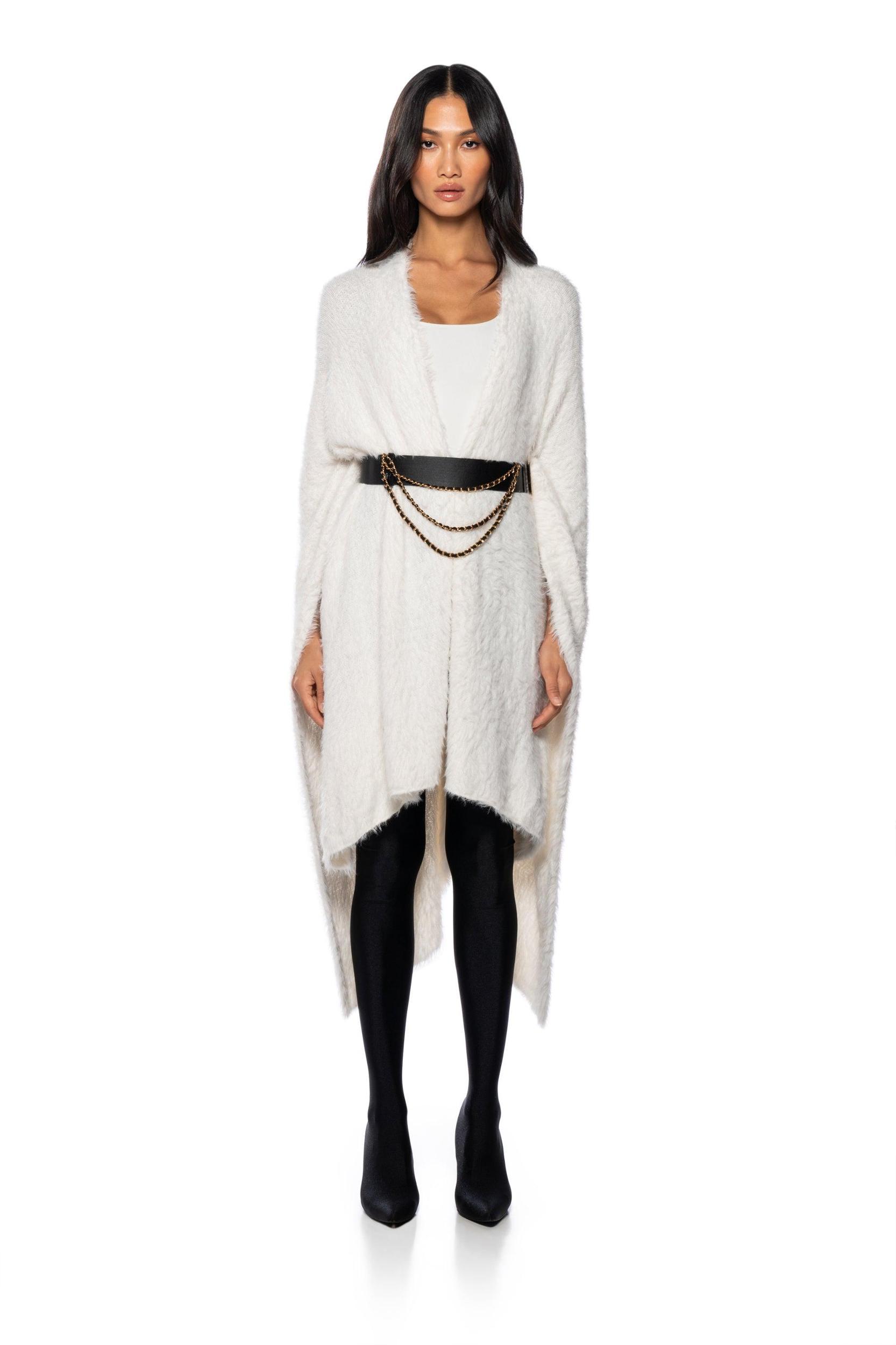 COZY TAPE KNIT PONCHO Product Image