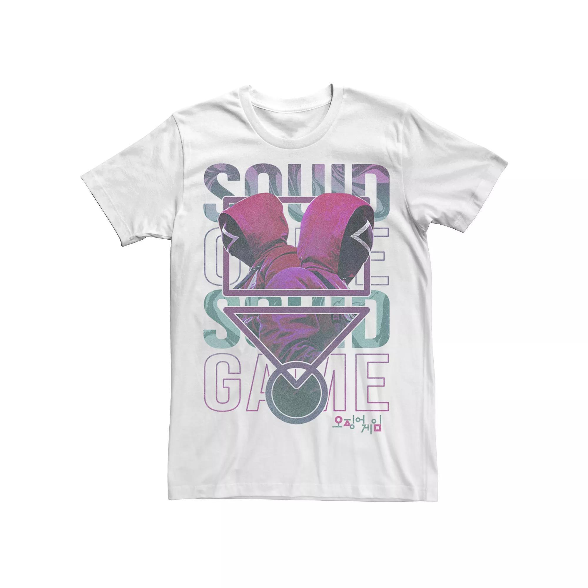 Men's Squid Game Worker Collage Portrait Tee, Boy's, Size: Small, White Product Image