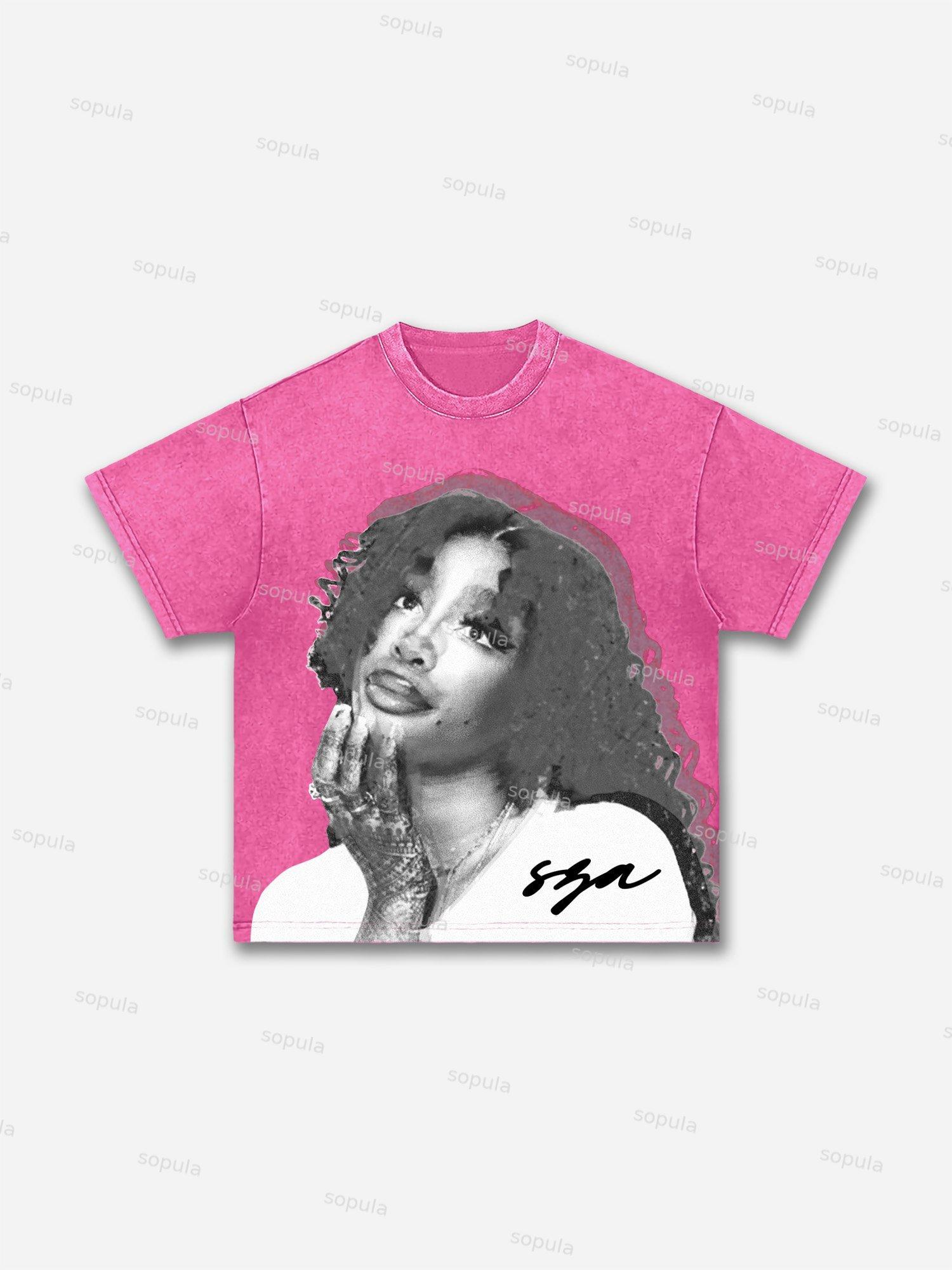 Sopula Vintage Sza Graphic Washed T-Shirt Product Image