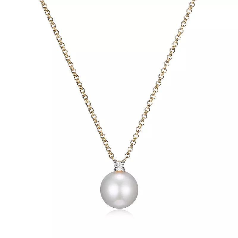 Maralux 18k Gold Over Sterling Silver Freshwater Cultured Pearl Necklace, Women's, Size: 18-20" ADJ, Gold Tone Product Image