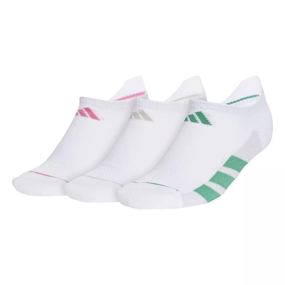 Women's adidas All Day Training No Show Socks 3-Pair Pack, Size: 5-10, White Pink Green Product Image