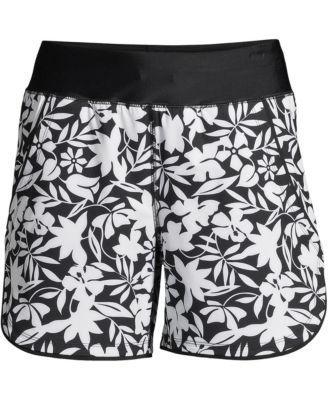 Petite Lands' End 5" Quick Dry Elastic Waist Board Shorts Swim Cover-up, Women's, Size: 12 Petite, Deep  Blue Product Image