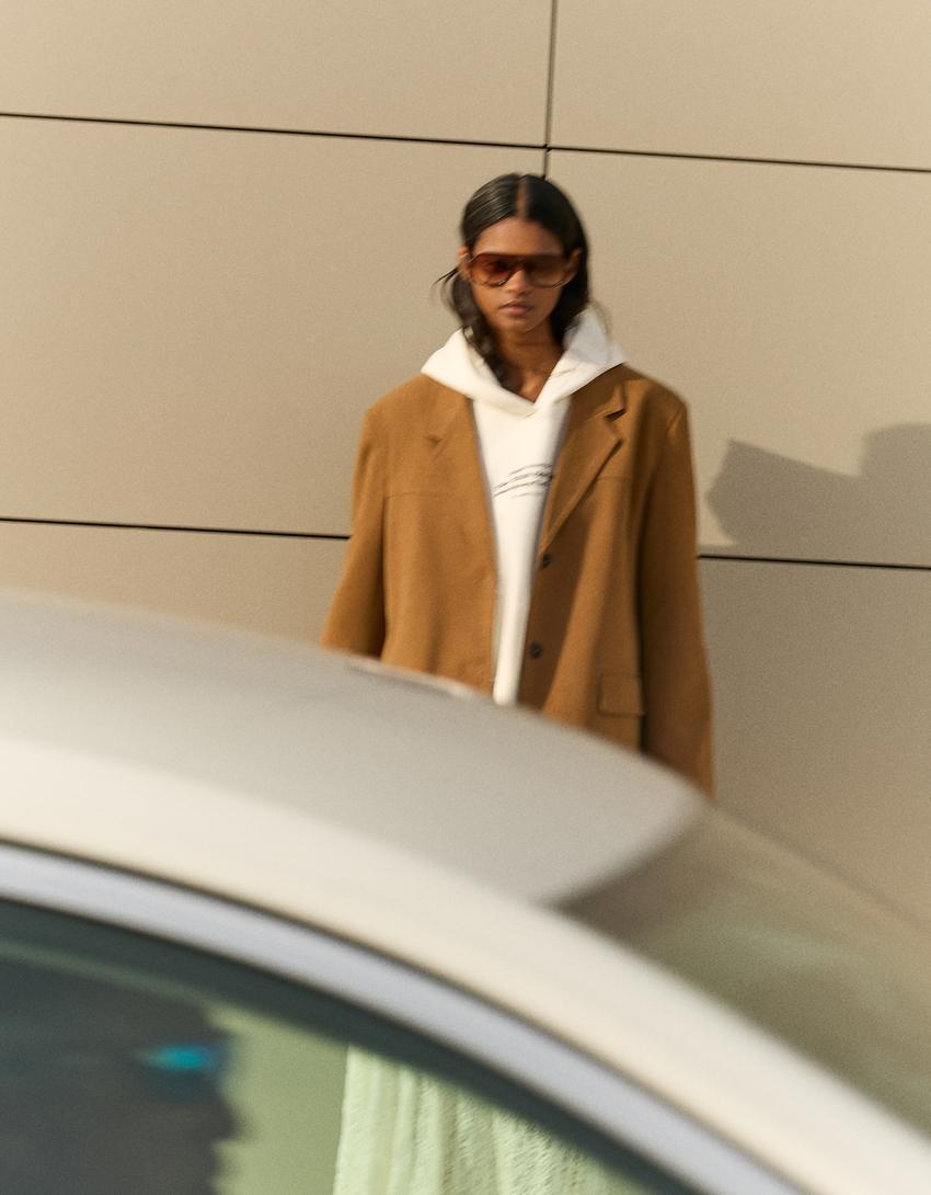 Faux suede blazer Product Image