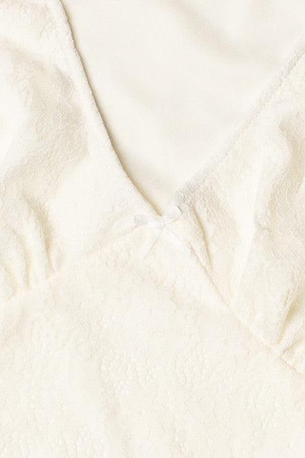 Bow Detail Lace V Neck Top Product Image