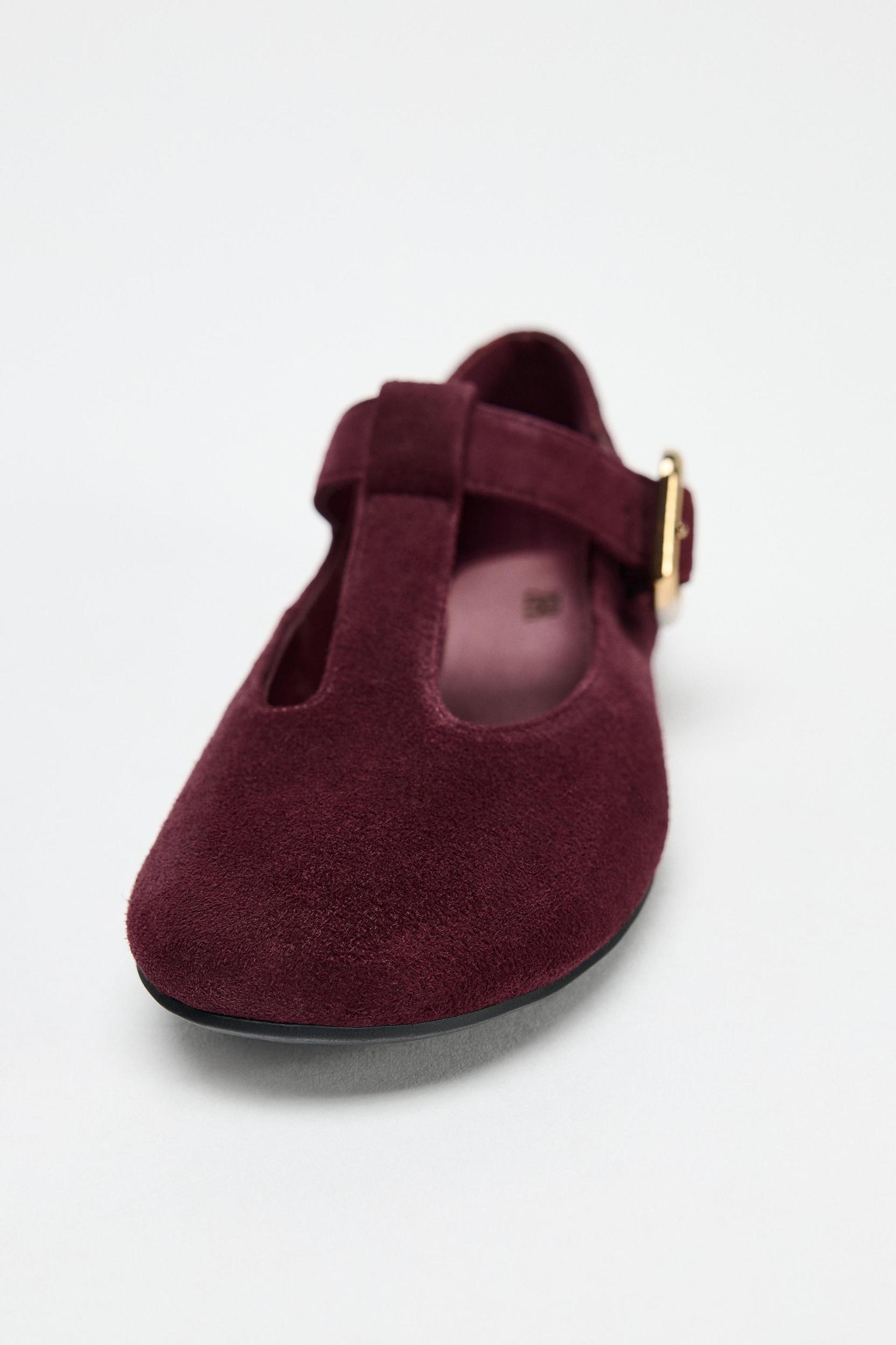 BUCKLED SUEDE MARY JANES Product Image