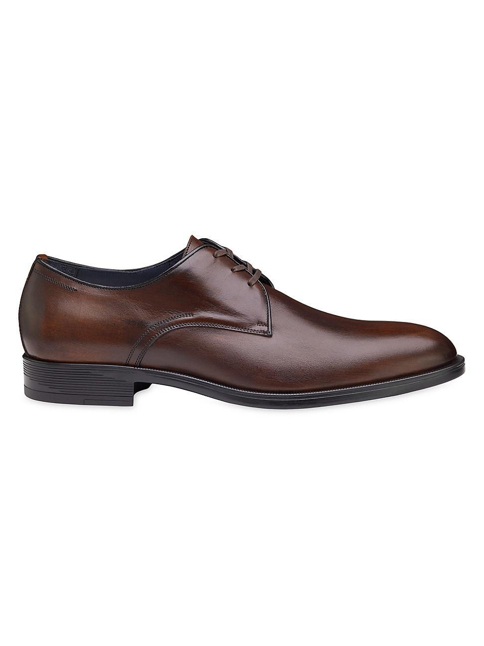 Johnston  Murphy Collection Mens Flynch Hand-Stained Leather Cap Toe Lace Up Oxfords Product Image