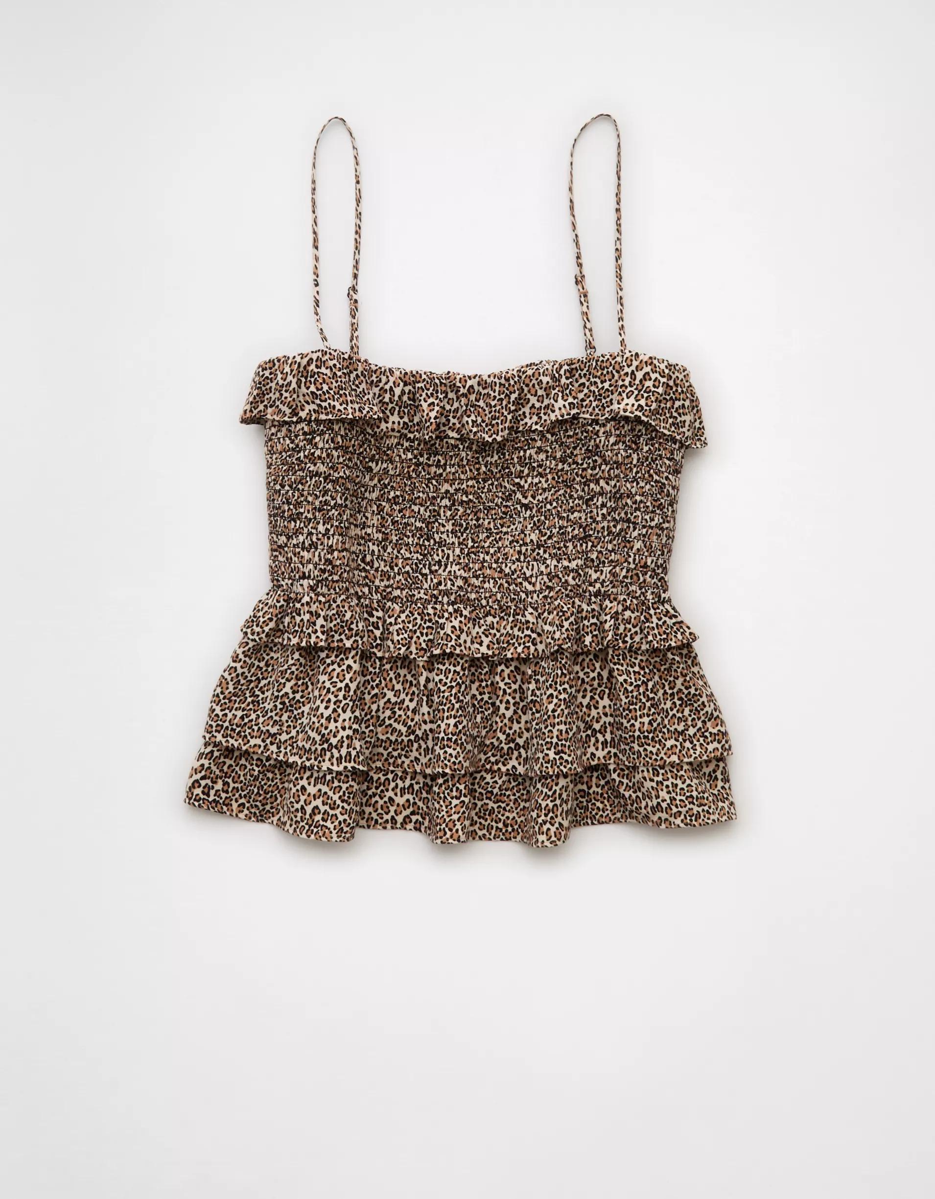 AE Square Neck Smocked Ruffle Cami Product Image
