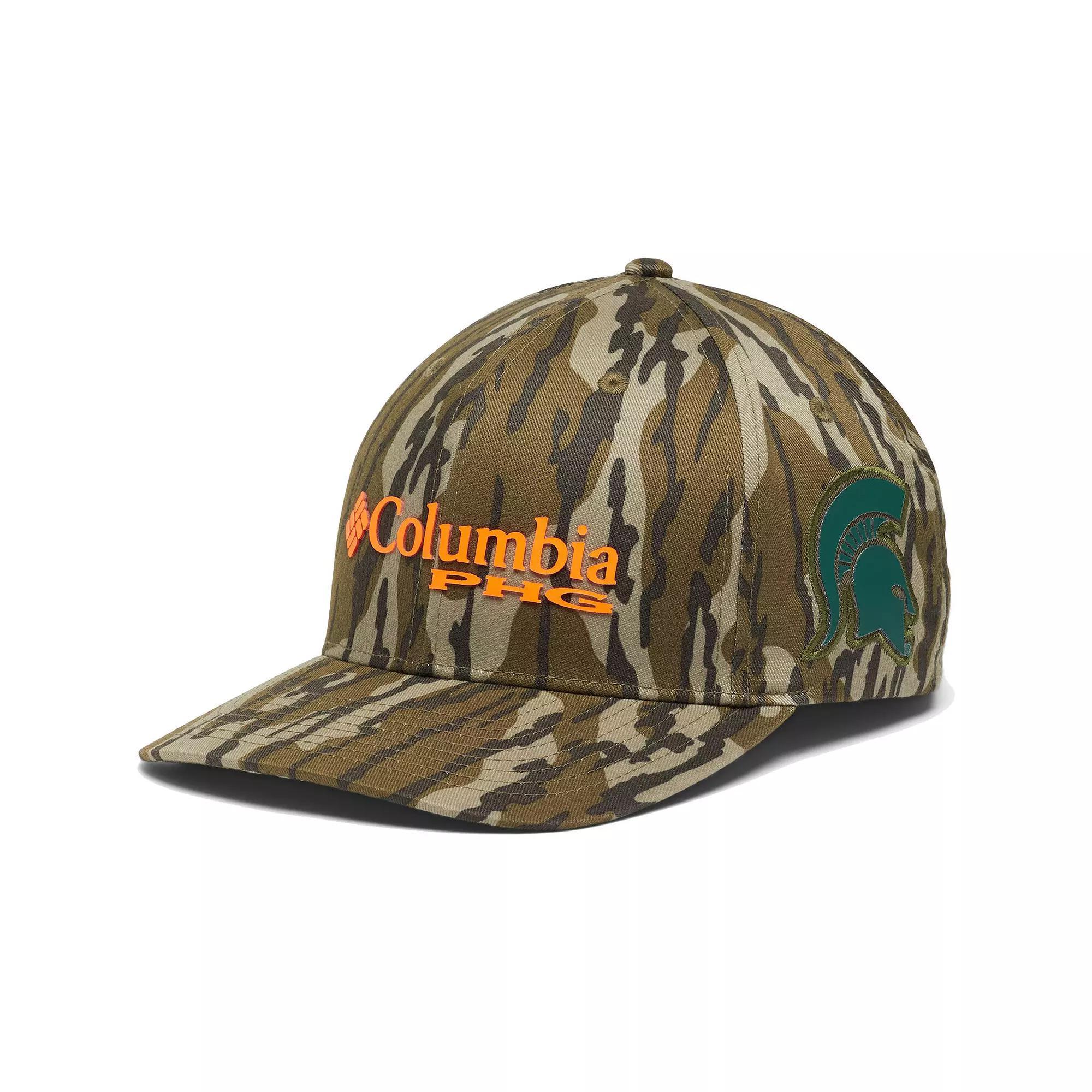 Men's Columbia Mossy Oak Camo Michigan State Spartans Bottomland Flex Hat, Size: Large/XL, Green Product Image