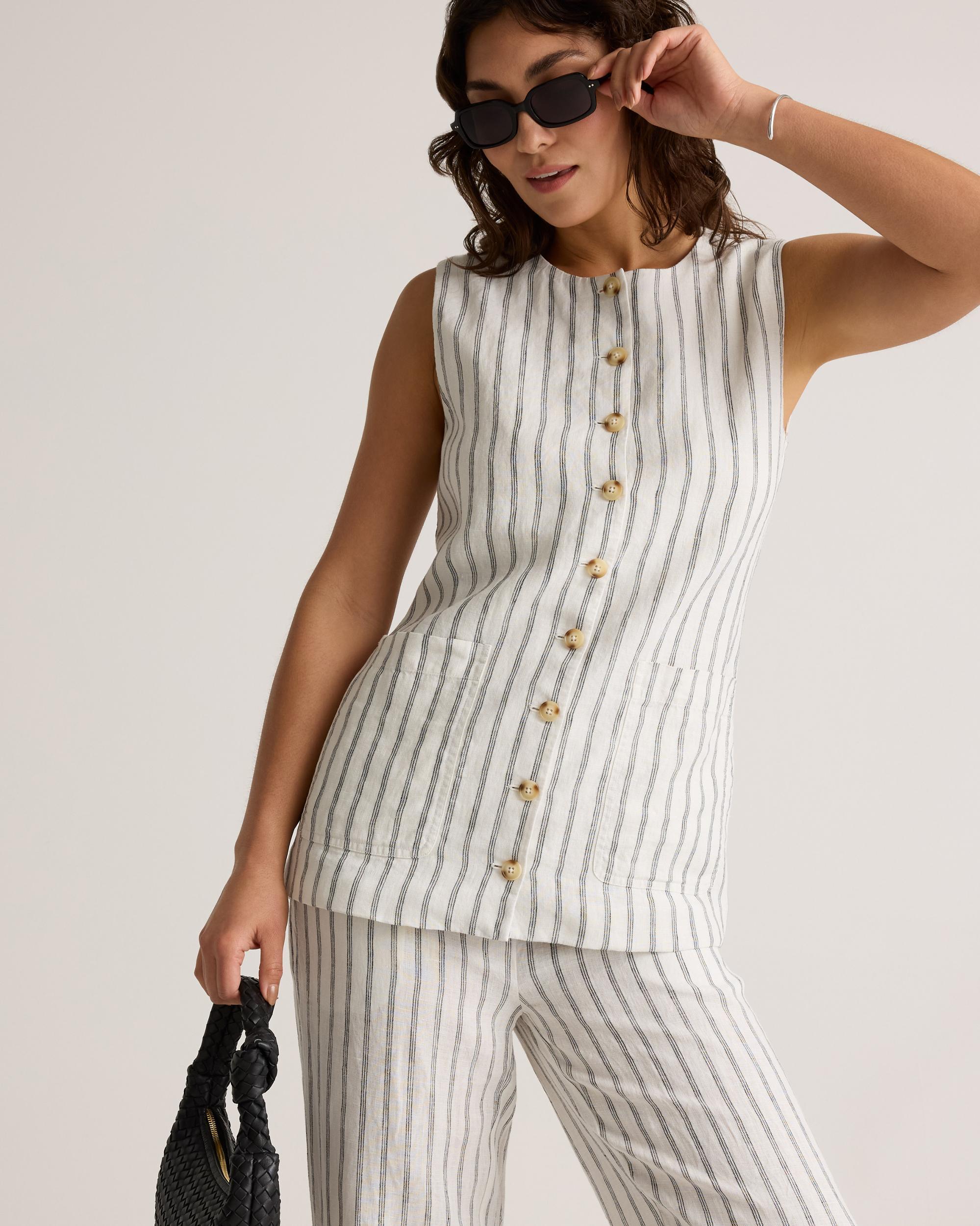Quince | Women's 100% European Linen Longline Vest Product Image