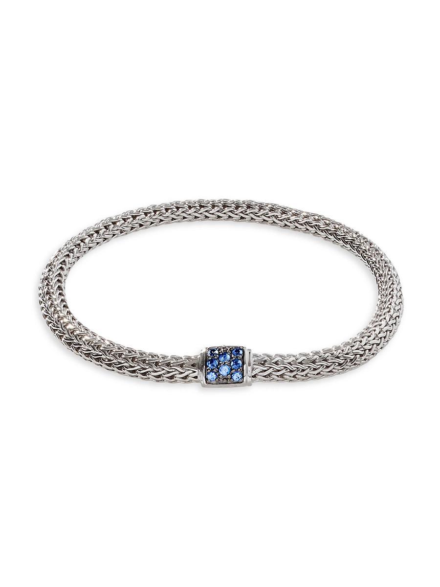 Womens Classic Chain Gemstone & Sterling Silver Extra-Small Bracelet Product Image